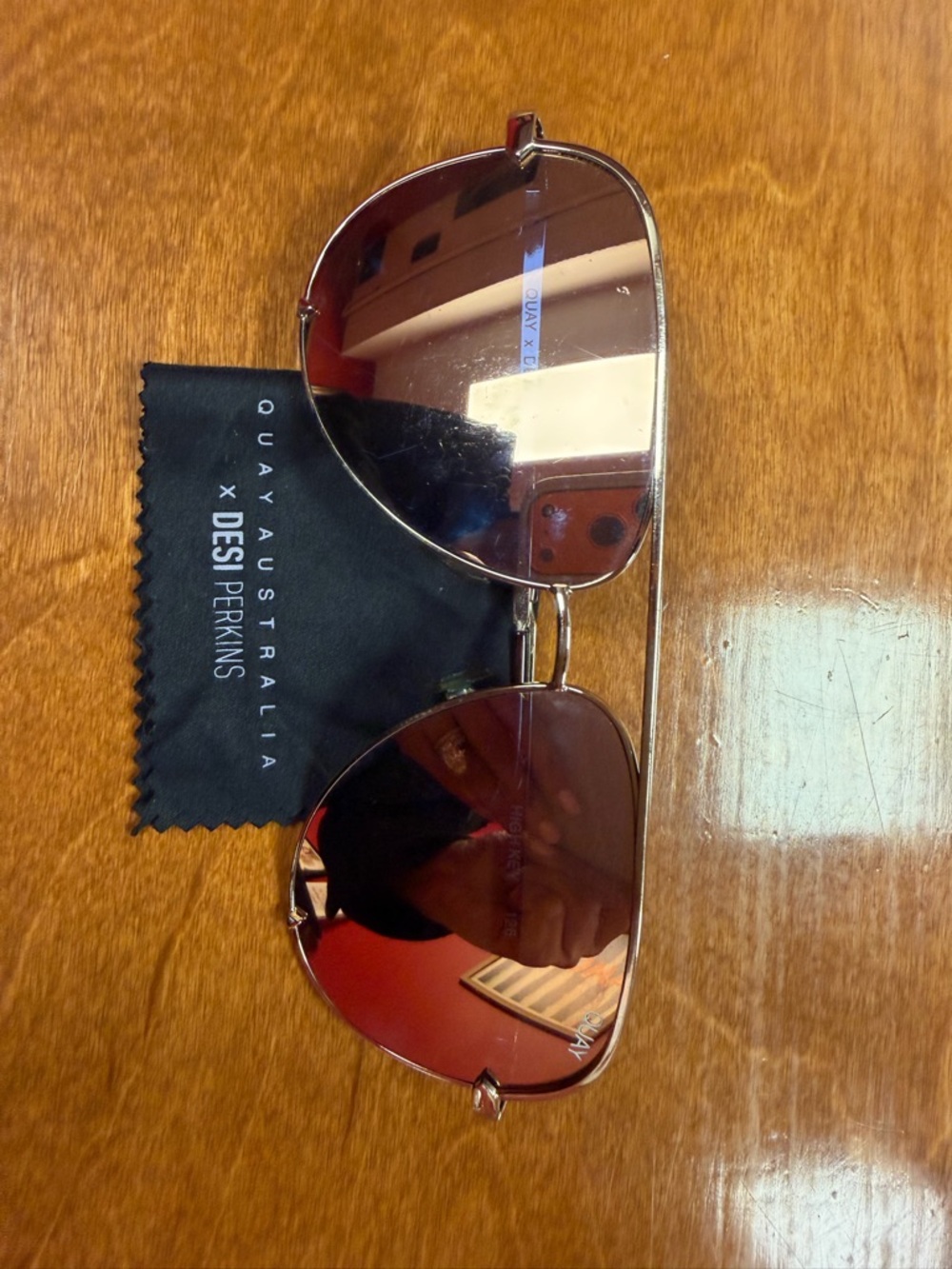 Quay Australia Gold Mirrored Aviator Sunglasses - Picture 5 of 9